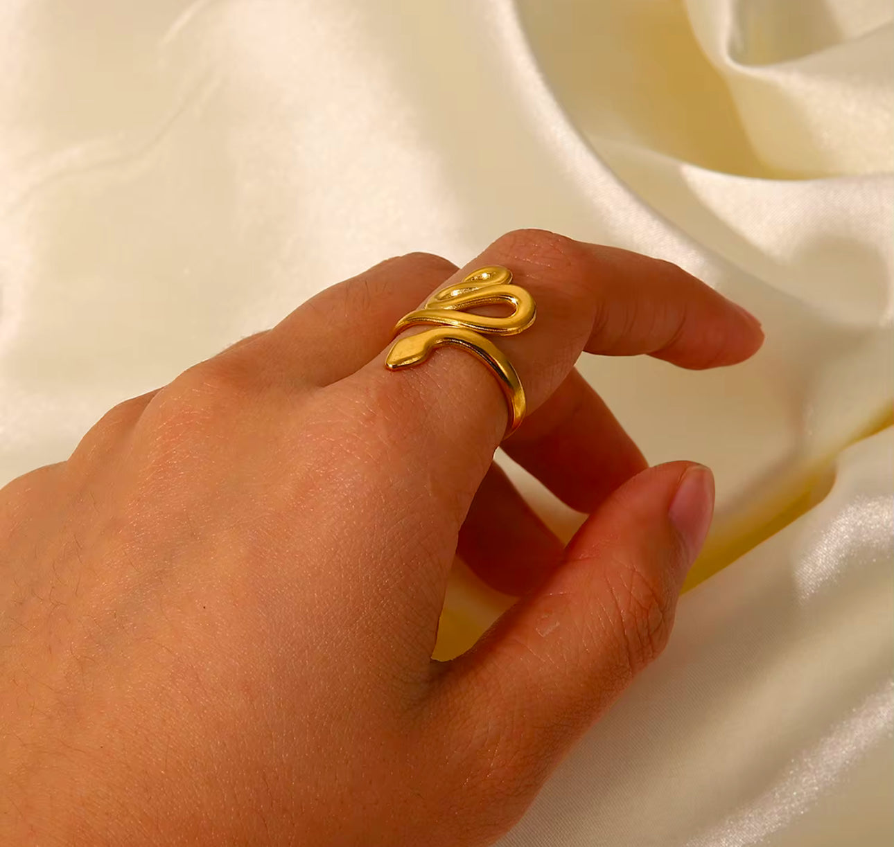 18K Stainless Steel Snake Ring