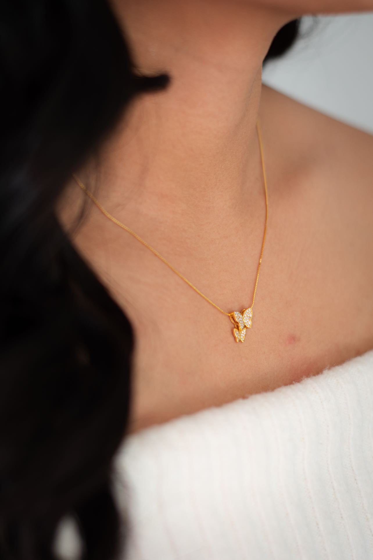 Butterfly Necklace with Cubic Zirconia