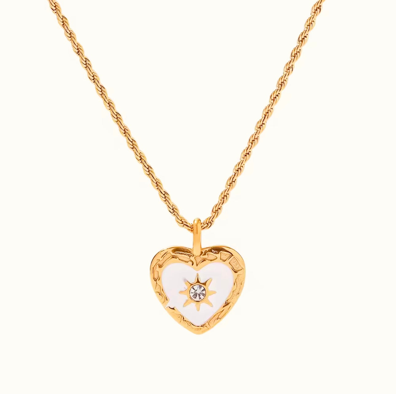 Vintage Rope Chain Heart Pendant