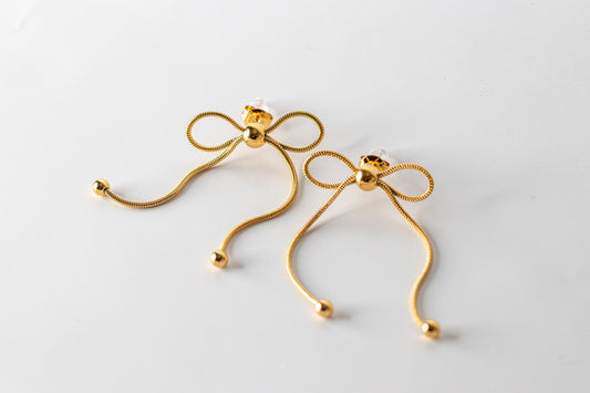 18K Gold Plated Bow Earrings