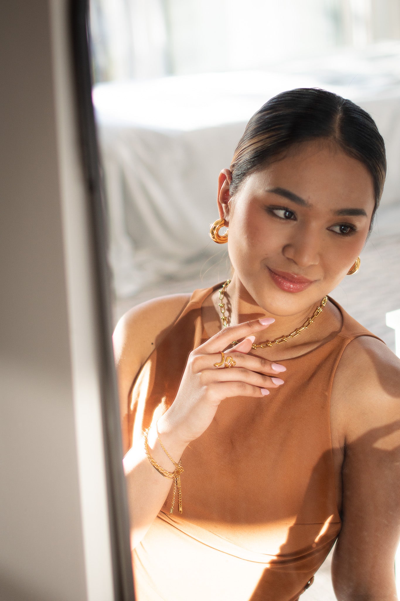 Amorin chunky link statement necklace