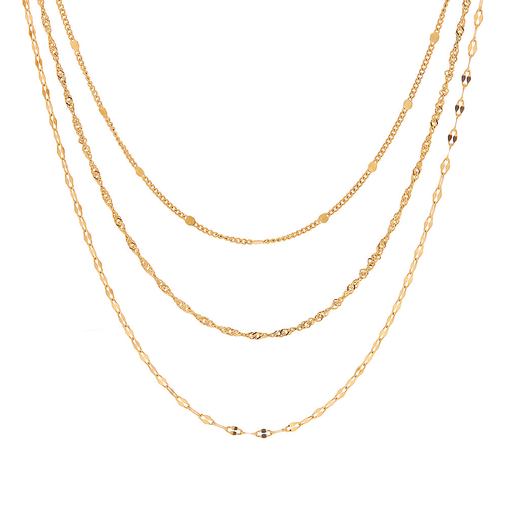 Minimal layered gold necklace for everyday wear
