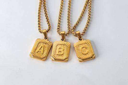 Letter Initial Necklace Unisex