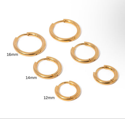 mini tube gold hoop earrings 