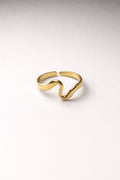Gold Wave Adjustable Ring