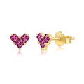 Heart-Shaped Zirconia Stud Earring