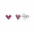 Heart-Shaped Zirconia Stud Earring - Sterling Silver